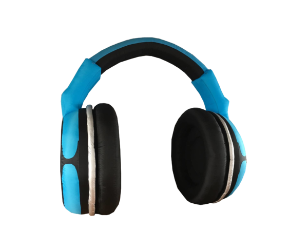 Silent Sound System Giant Inflatable Headphone Blue Transparent Background