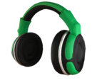 Silent Sound System Giant Inflatable Headphone Green Transparent Background
